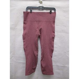 Lululemon Leggings Womens 10 Pink Wine Thick Ribbed Cropped Activewear Yoga Pant